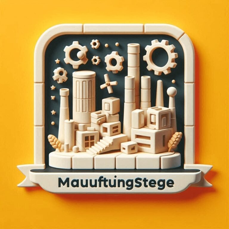 A 3D illustration of an industrial scene with gears, pipes, and factory buildings in a monochromatic color scheme, set within a rounded square frame on a yellow background. The word “Manufacturing stage” is displayed at the bottom.